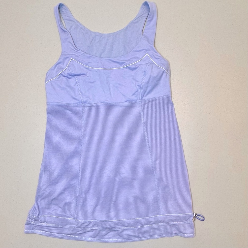 Lululemon Women’s Elevate Lilac‎ Tank Drawcord Waist Pleated Mesh Sz S